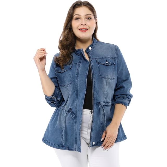ChaqueVaqueCon Cordón Cierre De CremalleCuello Alto PaMujer Azul XL