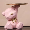 thumbnail image 4 of Storage Tray Statue Key Holder Figurine, Candy Jewelry Earrings Lipsticks Tray, Cute Bear Statues with Dish, Bear Sculptures Key Bowl Dish Decorative Trays for Home & Office Decor, 4 of 5