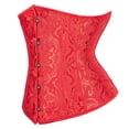 thumbnail image 2 of Womens Underbust Corset Plus Size Gothic Corset Cincher Medieval Corsets for Women Jacquard Vintage Waist Corset Top Red Size 5XL, 2 of 6