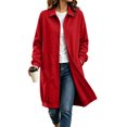 thumbnail image 2 of TGSLY Women's Long Button Down Sweatshirt Lightweight Collared Long Sleeve Cardigan Coat Relaxed Casual Solid Color Fall Winter Jacket with Pockets M, 2 of 8