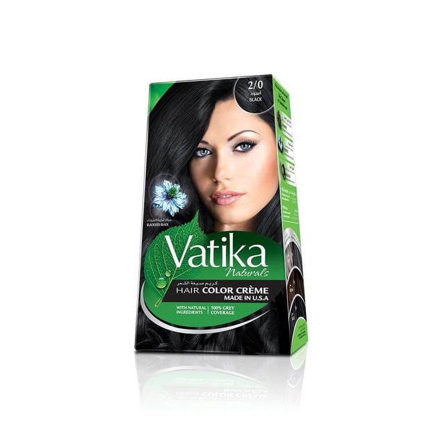 Colorant capillaire noir Vatika de Dabur à base d'henna