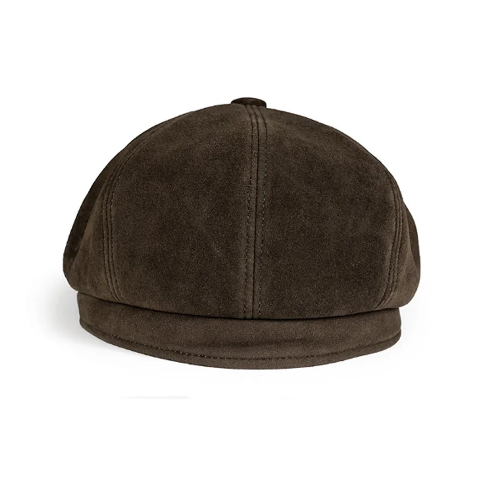Newsboy's Cap Man Genuine Leather Duckbill Boina Thin Berets Hats For Men/Women Leisure Coffe/Brown 54-61cm Fitted Cabbie Bonnet ,Unisex