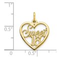 thumbnail image 3 of Diamond2Deal 10k Yellow Gold SWEET 16 Charm Pendant for Women (L- 0.79 inch, W-0.56 inch), 3 of 5