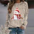 thumbnail image 2 of EHQJNJ Chandails en Molleton Graphiques pour Femmes Mode Automne/hiver Pull Extérieur Col Rond Imprimé de Noël Pull à Capuche Gris, 2 of 5