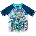 thumbnail image 3 of Conjunto de Camiseta de Natación y Bañador para Niños Minecraft Azul Talla 14-16, 3 of 8