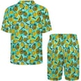 thumbnail image 3 of PRIYAL Men's Short Sleeve Pajama Sets Button Down Collar Sleepwear Soft Lounge Pjs Set Lightweight Men's Outfits, 3 of 9