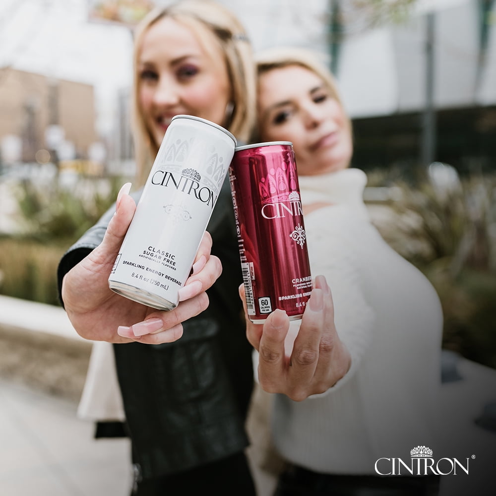 Cintron Sparkling Cranberry Caffeinated Energy Drink 6PK- Healthy Alternative W/ Less Calories