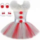 thumbnail image 3 of Disfraz de Pennywise de Halloween para niños, vestido de tutú de Joker gris y payaso espeluznante, ropa elegante para niñas para fiesta de carnaval, vestidos de tul, 3 of 5