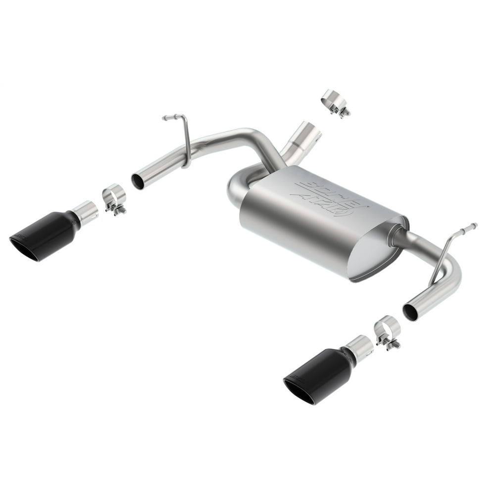 Borla 11860BC ATAK AxleBack Exhaust System; Black Chrome Tip; 2.5in