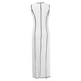 thumbnail image 6 of Riforla Womens Sleeveless T Shirt Dress Summer Contrast Ribbed Knit Tank Maxi Dresses Fit An Flare Dress White S, 6 of 6
