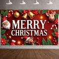 thumbnail image 6 of Festive Banner Merry Christmas Decorative Design Gingerbread Ornament Holly Decoration Christmas for Holiday Celebration Indoor Decoration Party Background, 6 of 9