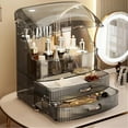 thumbnail image 3 of Clear Makeup Organizer Countertop with Drawers and Lid, Dustproof Organizers and Storage for Bathroom Vanity, Ideal for Cosmetic, Beauty Supplies -Black, 3 of 6