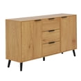 thumbnail image 6 of Dtwnek Sideboard Buffet Cabinet with Storage, Wood Coffee Bar Cabinet with 3 Drawers & 2 Doors, Kitchen Buffet Cabinet Cupboard, Brown, 6 of 12
