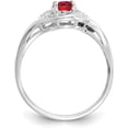 thumbnail image 2 of Solid 14k White Gold Ruby and Diamond Ring - Ring Size 7.0-2.9gm, 2 of 8