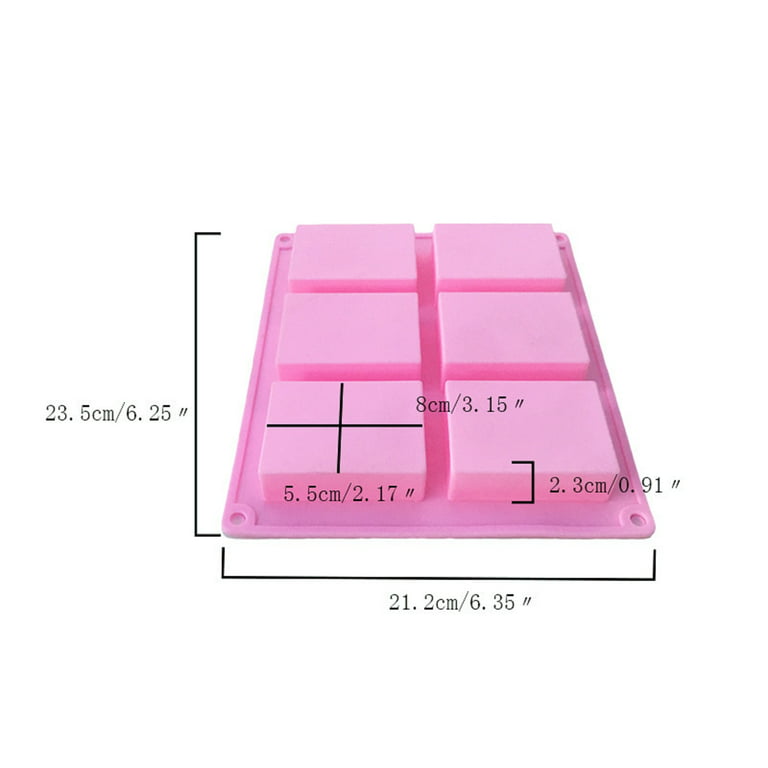 Raneu 3/2/1pcs Silicone Soap Molds, 6 Cavities Reusable Silicone Baking  Mold for Soap Making Bar, Resin, Homemade Craft (Blue & Purple & Pink) 