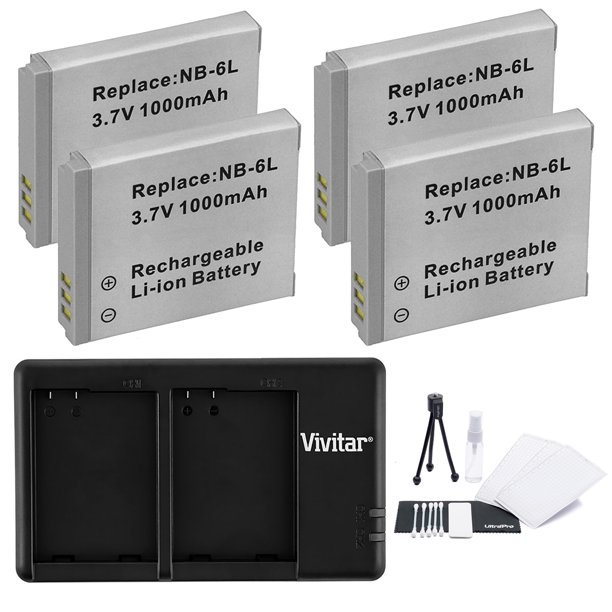 4Pack NB6L,NB6LH HighCapacity Replacement Battery with Rapid Dual