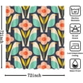 thumbnail image 5 of Flower Bird Shower Curtain Vintage Mid Century Modern Abstract Geometric Bathroom Curtain Boho Retro Classic 1950S 1960S Home Bathtub Decor Fabric Waterproof Bath Curtain 72x72 Inch, 5 of 6