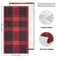 thumbnail image 2 of Red-black Plaid Hand Towel Absorbent Bath Towels for Bathroom Sports Gym 28" x 14" Set of 2, 2 of 8