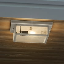Luxury Modern Farmhouse Outdoor Ceiling Light, 4.00''H x 12.00''W, with Casual Style Elements, Transitional Design, Stainless Steel Finish and Glass, UQL1635