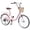 Pink, variant on Juuar 22" Womens Beach Cruiser Bike with Basket & Rear Rack, 7 Speed Steel Frame City Commuter Bicycle for Adult Ladies, Pink