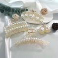 thumbnail image 5 of 4 PCS Large Pearl Hair Claw Clips for Women Girls, Hair Barrette Clamps for Thick Thin Hair, Fashion Hair Accessories Headwear Styling Tools for Party Wedding, 5 of 17