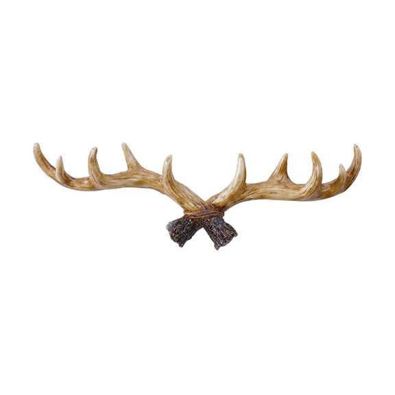 Hovilon Vintage Deer Antlers Wall Hooks,Deer Antlers Coat Rack Key Holder Jewellery Display Rack,16 Inch Wall Mounted Clothes Hanger Coat Rack Key Holder for Decorative Wall Hook