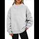 thumbnail image 3 of Sudaderas de Gran Tamaño para Mujer, Jersey de Cuello Alto, Sudaderas con Capucha de Larga, Tops, Conjuntos de Moda de Otoño, Ropa. Gris M, 3 of 8