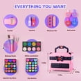 thumbnail image 2 of Kids Makeup Kit for Girls, 66PCS Kids Makeup Set with Mirror, Washable Makeup Kit for Kids, Girl Toys & Toys for Girls, Birthday Gifts for 4 5 6 7 8 9 Year Old Girl(Pink & Black), 2 of 7