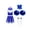 A Blue, variant on Girls 5Pcs Cheer Leader Suit Cheerleading Uniform Crop Top with Pleated Skirt Hair Tie Socks A Blue 6