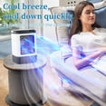 thumbnail image 4 of Aire Acondicionado Port&aacute;til, Enfriador de Aire, 4 en 1 Air Cooler Humidificador Purificador USB Ventilador 3 Velocidades Ajustables & 7 Colores Luces LED para El Hogar, Oficina, 4 of 8
