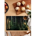 thumbnail image 2 of Summer Forest Placemats Set of 4,Washable Woven Burlap Cloth Fabric Placemat for Square/Rectangle/Round/Oval Dining Table,Easy Clean Place Mats for Kids Nature Green Tree Modern Landscape Watercolor, 2 of 5