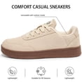 thumbnail image 5 of Ecetana Sneakers for Women Suede Low-Top Shoes Casual Lace-Up Walking Shoes with Non-Slip, 5 of 7