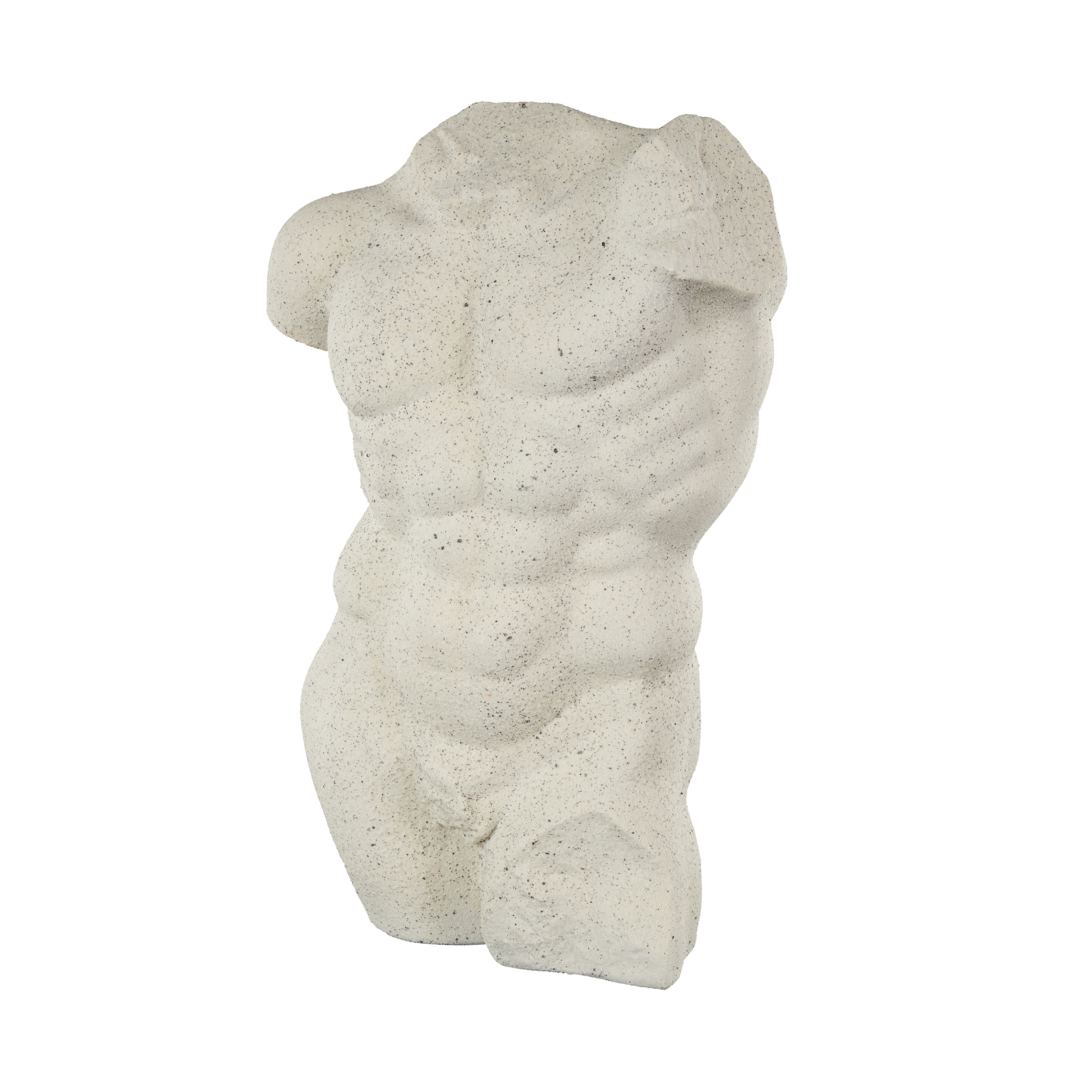 13" x 20" White Polystone Textured People Sculpture with Black Speckles, by DecMode