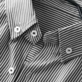 thumbnail image 4 of JTieacloth Men Long Sleeved Stripe Summer Shirt With Chest Pocket Tops Blouse Business Slim Fit Shirt Black, 4 of 6