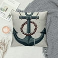 thumbnail image 2 of PRATYUS  Anchor Rope Pillow Cover Nautical Style Ocean Sea Sailing Theme Cushion Cover for Living Room Sofa Red Blue Srtipes Decor Cushion Case for Kids Teens Adults White, 2 of 5