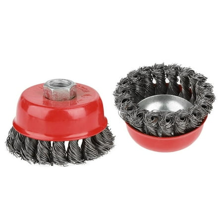 Rust Removal Paint - Fdit 4Pcs Rotary Twist Knot Flat Cup Steel Wire Wheel Brush Set for Angle Grinder Rust Paint Removal, Wire Wheel Brush, Wire Cup Brush