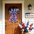 thumbnail image 5 of RYDCOT Patriotic Bows for Wreaths Decorations, Red White Blue Stripe String Stars Bow, Independence Day,Memorial Day,Veteran's Day,USA,American Front Door Indoor Outdoor Decor (1Pcs), 5 of 6
