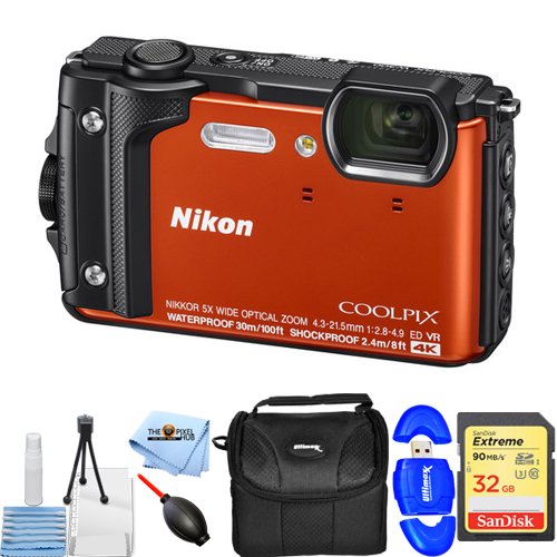 Nikon COOLPIX W300 Digital Camera (Orange) 26524 STARTER BUNDLE with
