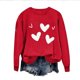 thumbnail image 2 of Uootdi Crew Neck Love Heart Printed Graphic Sweatshirt for Women Valentine's Day Tunic Tops Casual Holiday Long Sleeve Graphic Tee Tops Gift, 2 of 7