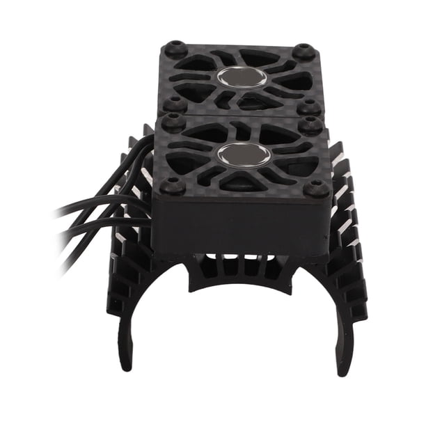 Ventilador De Enfriamiento De Motor Sin Escobillas, Temperatura De Control De 27000 RPM 8.4V Disipador De Calor De Motor De Ventilador Dual Instalación Conveniente Para Automóvil Cergrey Negro