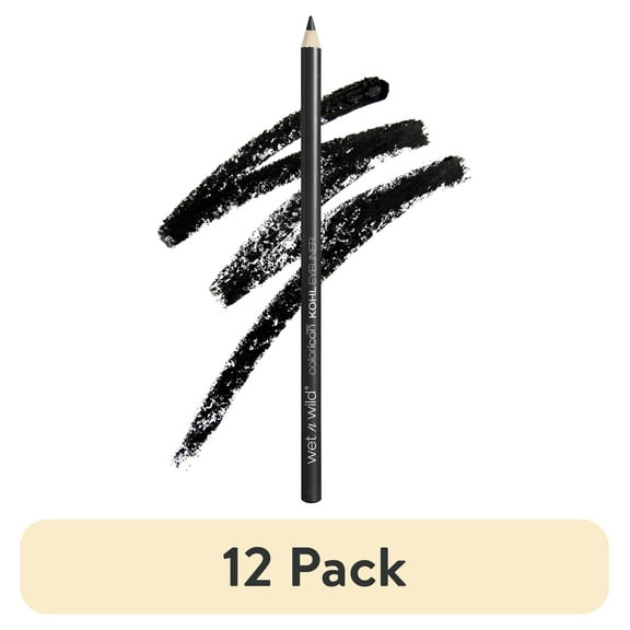 (12 pack) Wet n Wild Color Icon, Lightweight Kohl Eyeliner Pencil, Baby's Got Black, 0.04 oz