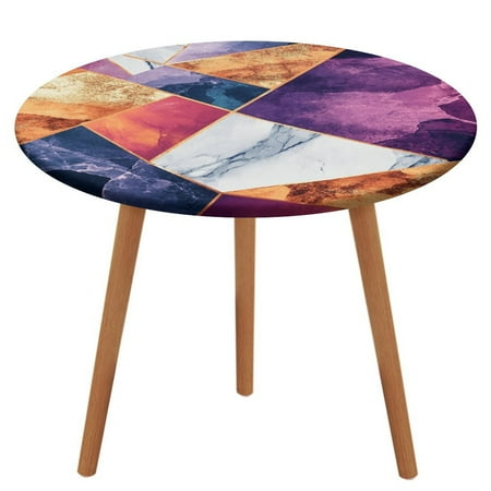 

Color Geometry (59) Pattern Round Tablecloth Waterproof Elastic Table Clothes for Dining Table Cute Desk Decor Protector Cover