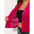 thumbnail image 5 of INSPIRE CHIC Women's Velvet Blazer Lapel Collar Long Sleeve Button Wear-to-Work Suit Jacket 3XL Hot Pink, 5 of 6