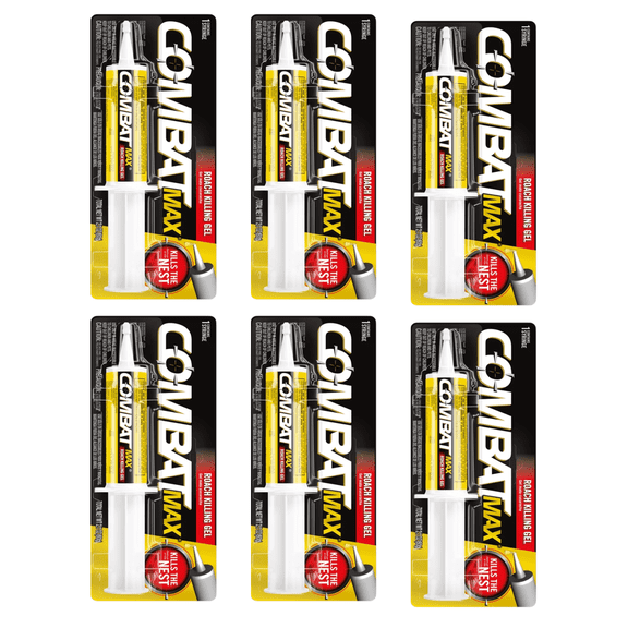 Combat Max Roach Killing Gel for Indoor and Outdoor Use, 2.1 Ounces 6 Pack