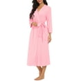 thumbnail image 4 of MINTREUS Women Kimono Robes Long Knit Bathrobe Lightweight Soft Knit Sleepwear Ladies Loungewear Spa Bathrobe, 4 of 7