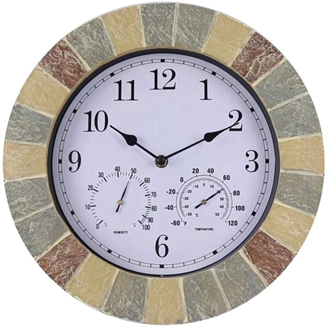 Reloj de jardín exterior (sin batería) Pintura de pared de tierra 1 pieza