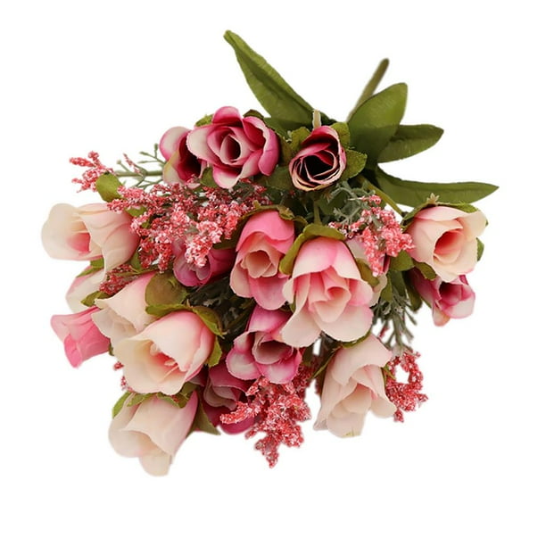 50 rosas artificiales de aspecto real para ramos de boda DIY. Rosa roja