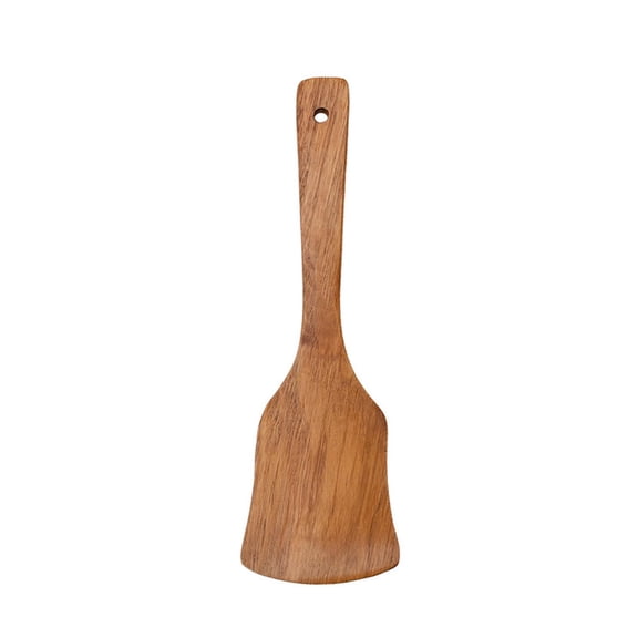 Wooden Cooking Spoons, Wooden Kitchen Utensils, 12 in Teak, Wooden Utensil Set, Pan Protection, Family Dinners, Hanging Storage, Grain, 1 Pc
