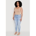 thumbnail image 3 of Womens Plus Size WAX Distressed High Waisted Skinny Jeans, 3 of 5