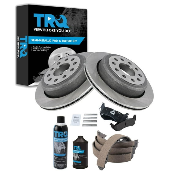 TRQ Rear Brake Pad & Rotor Kit BKA42560 Fits Select 2003-2011 Lincoln Town Car